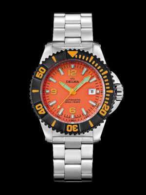 Delma Blue Shark IV Dive Watch - Orange with Black Bezel