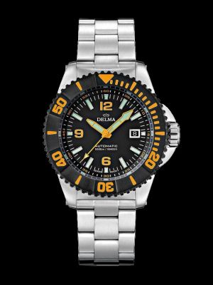 Delma Blue Shark IV Dive Watch - Black with Black Bezel