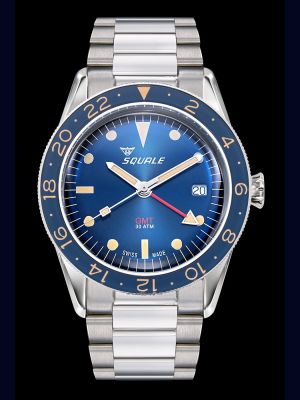 Squale Sub-39 GMT Blue Vintage Dive Watch with Bracelet