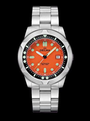 Delma Quattro Dive Watch - Orange with Black Bezel Ring