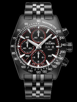 Delma Montego Black Edition Chronograph Watch - Red