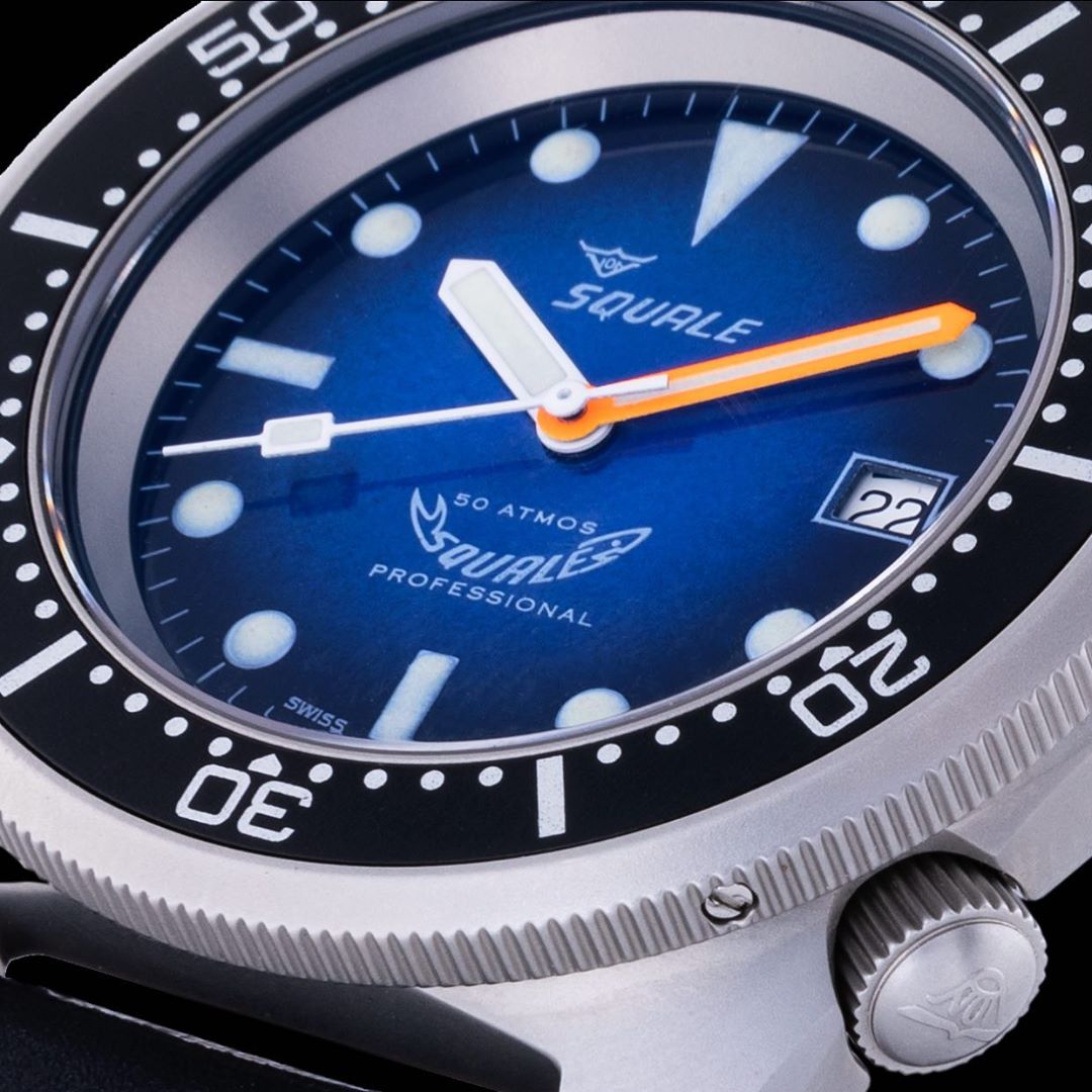 Squale 50 atmos 1521 Blue Soleil Dive Watch