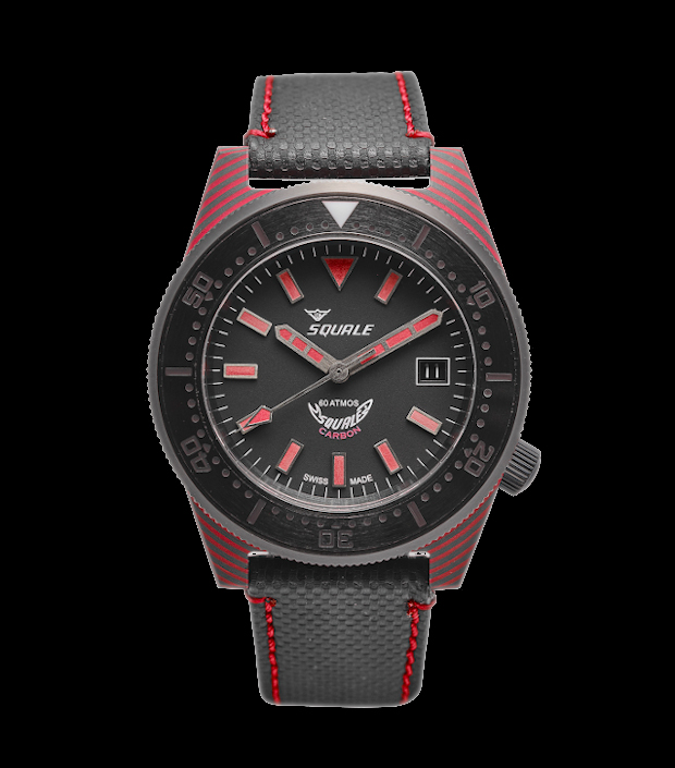 Squale T-183 Carbon Dive Watch - Red