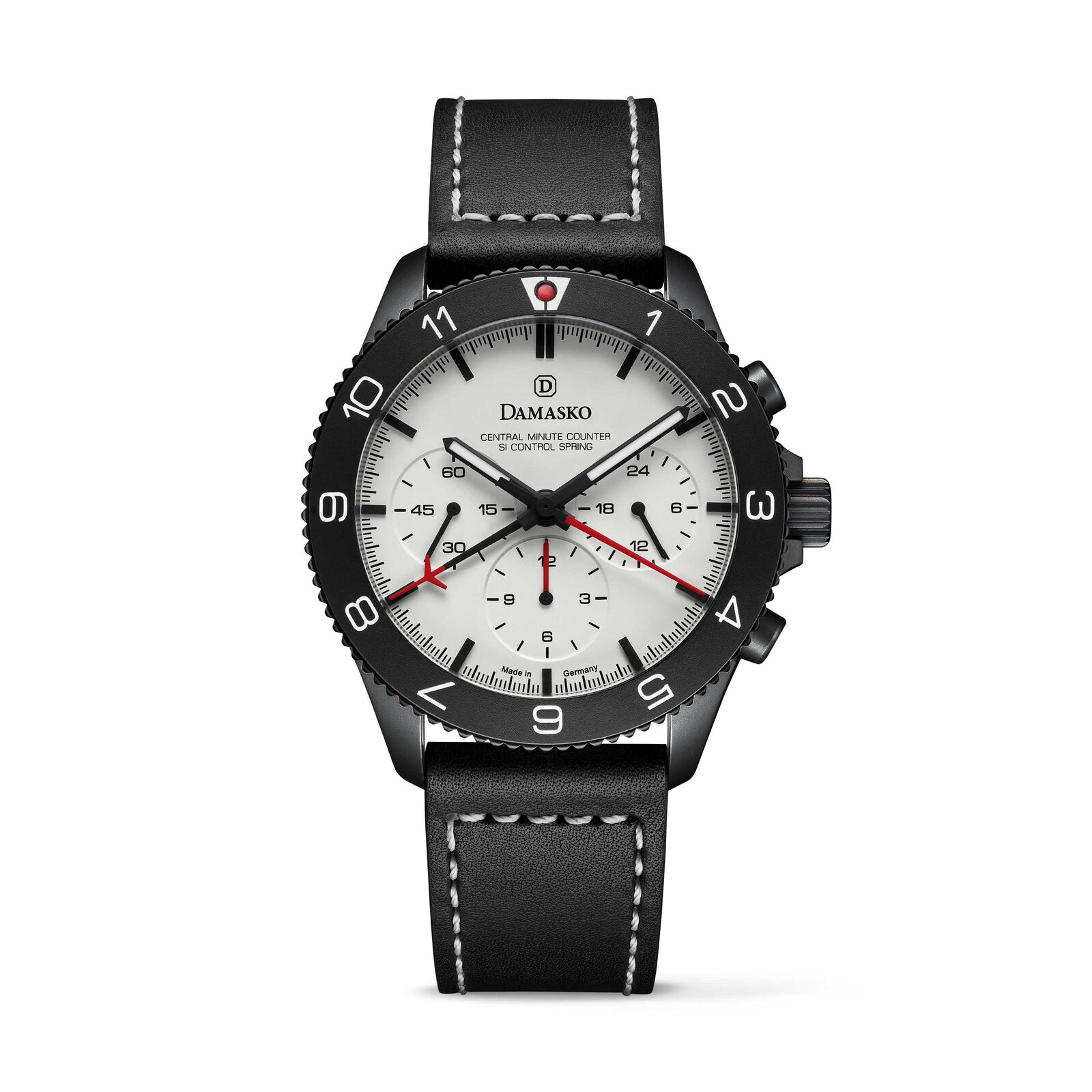 Damasko DC87 Si Black Chronograph Pilot Watch - Fine Bezel