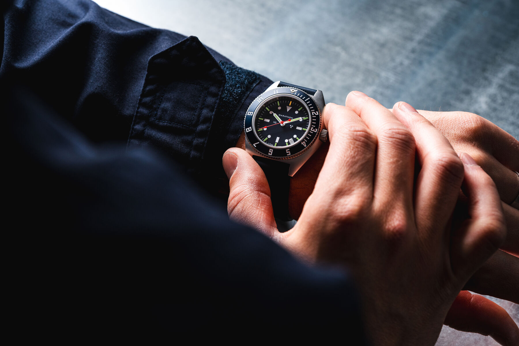 Marathon Blue Yonder Steel Navigator Watch with Date