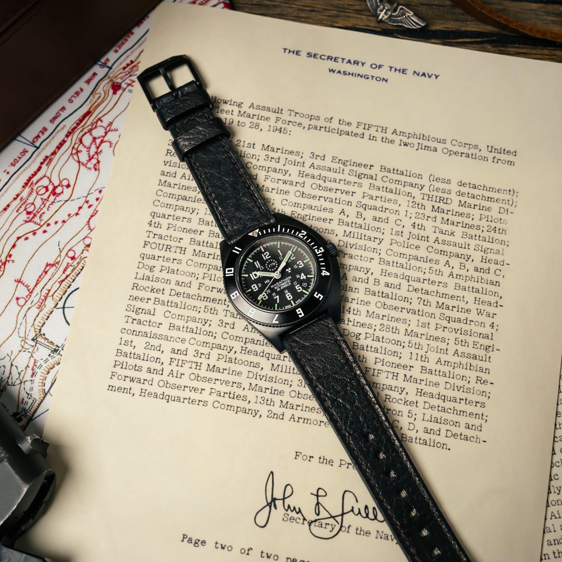 Marathon US 250 Anthracite Steel Navigator Watch with Date Automatic