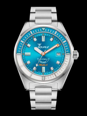 Squale Matic S Light Blue Dive Watch - Bracelet