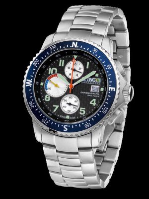 TNG Baltic Cup Chronograph Watch - Carbon Dial / Blue Bezel