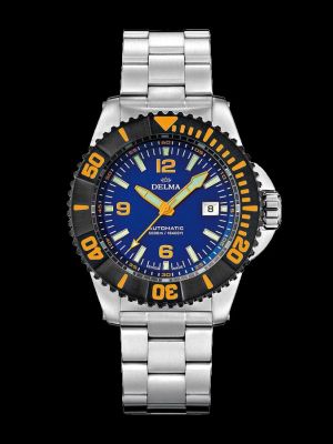 Delma Blue Shark IV Dive Watch - Blue with Black Bezel
