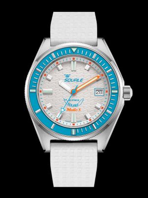 Squale Matic S White Dive Watch - Rubber