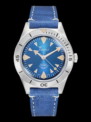 Super-Squale Big Arrows Blue Dive Watch - Leather