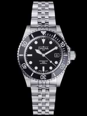 Davosa Ternos Diver Black Dive Watch / Pentalink